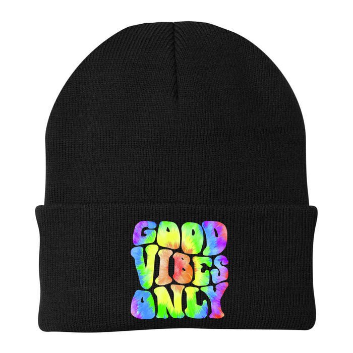 Good Vibes Only Trippy Colorful Vibing Beanie