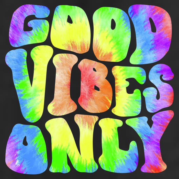 Good Vibes Only Trippy Colorful Vibing Beanie