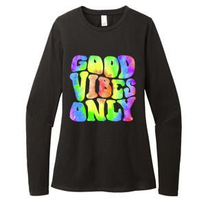 Good Vibes Only Trippy Colorful Vibing Womens CVC Long Sleeve Shirt