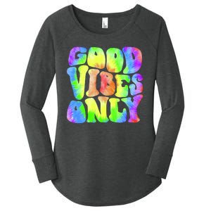 Good Vibes Only Trippy Colorful Vibing Women's Perfect Tri Tunic Long Sleeve Shirt