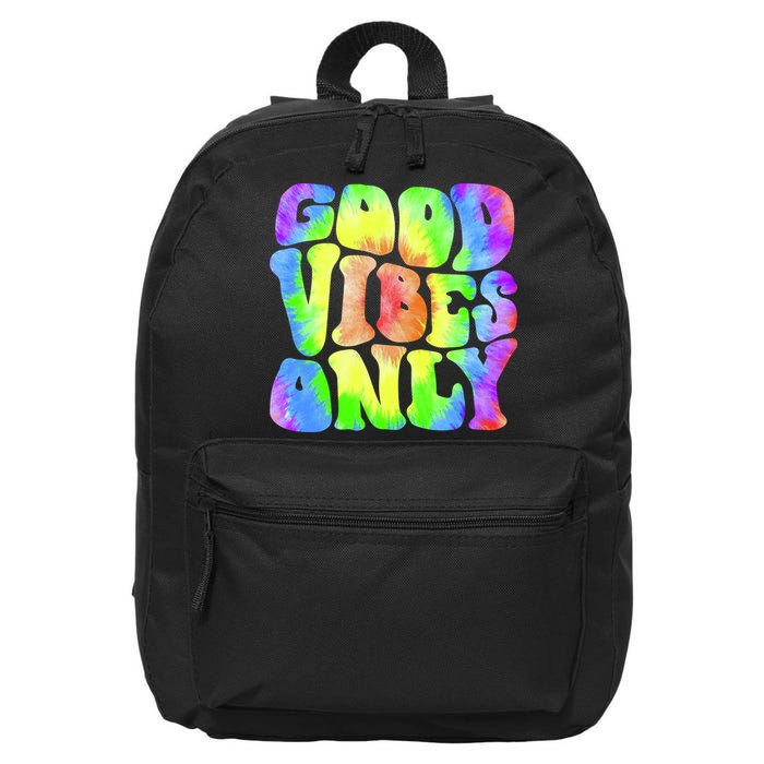 Good Vibes Only Trippy Colorful Vibing 16 in Basic Backpack