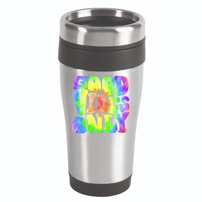 Good Vibes Only Trippy Colorful Vibing 16oz Travel Tumbler