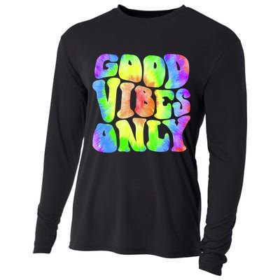 Good Vibes Only Trippy Colorful Vibing Cooling Performance Long Sleeve Crew