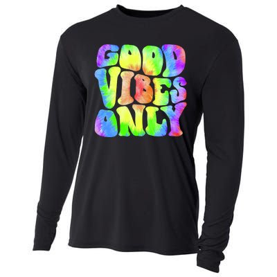 Good Vibes Only Trippy Colorful Vibing Cooling Performance Long Sleeve Crew