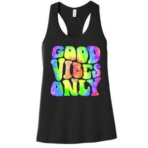 Good Vibes Only Trippy Colorful Vibing Women's Racerback Tank