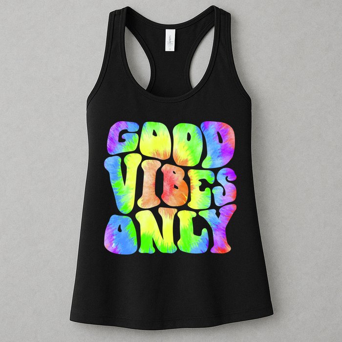 Good Vibes Only Trippy Colorful Vibing Womens Tank Top