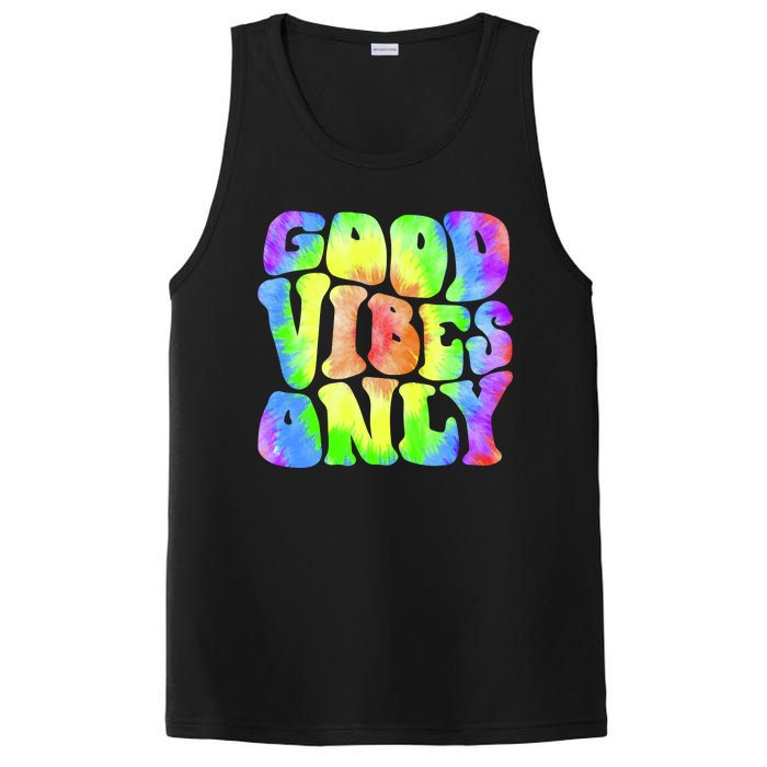 Good Vibes Only Trippy Colorful Vibing PosiCharge Competitor Tank