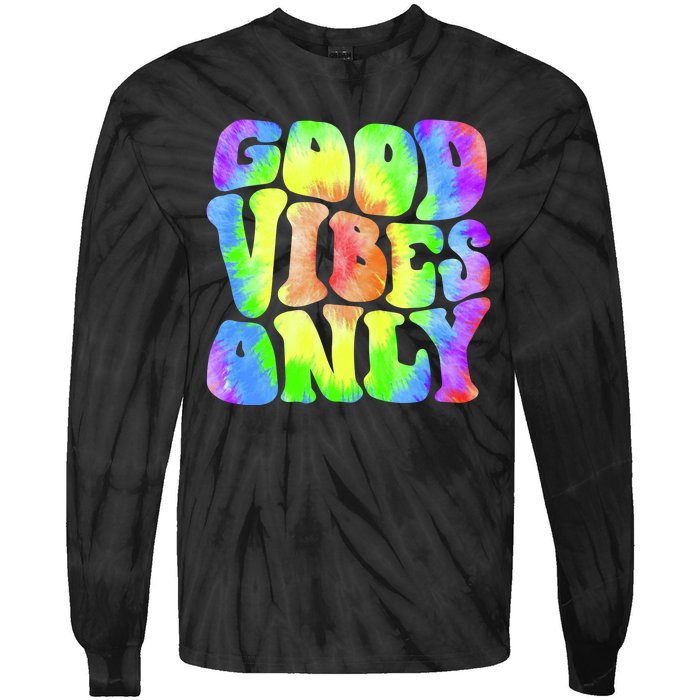 Good Vibes Only Trippy Colorful Vibing Tie-Dye Long Sleeve Shirt