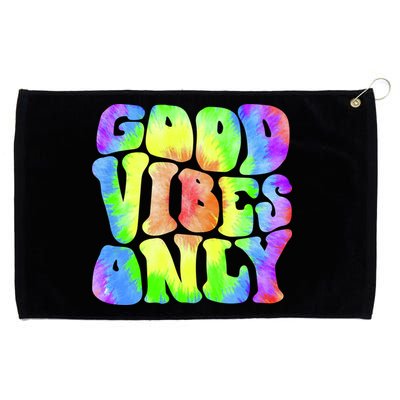 Good Vibes Only Trippy Colorful Vibing Grommeted Golf Towel