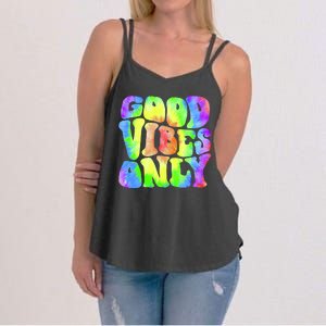 Good Vibes Only Trippy Colorful Vibing Women's Strappy Tank