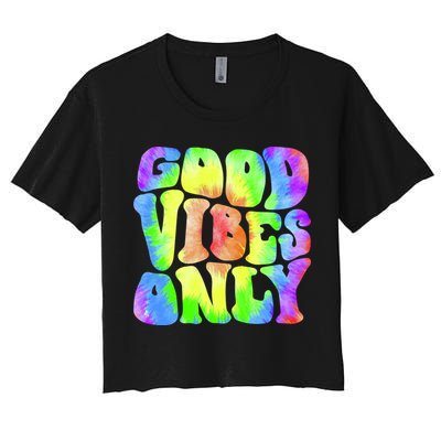Good Vibes Only Trippy Colorful Vibing Crop Top