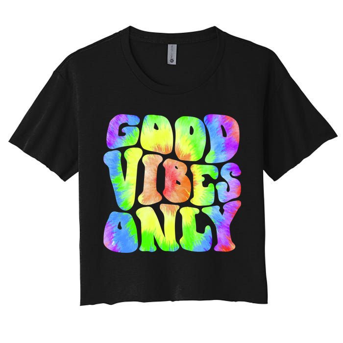 Good Vibes Only Trippy Colorful Vibing Crop Top