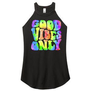 Good Vibes Only Trippy Colorful Vibing Women's Perfect Tri Rocker Tank