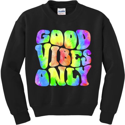 Good Vibes Only Trippy Colorful Vibing Kids Sweatshirt