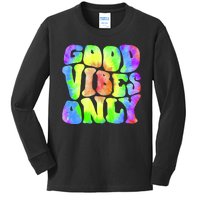 Good Vibes Only Trippy Colorful Vibing Kids Long Sleeve Shirt