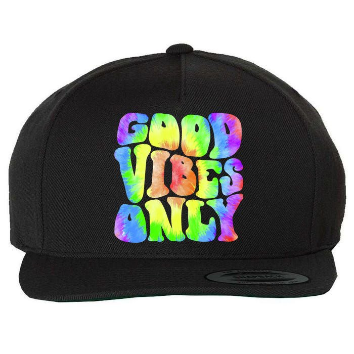 Good Vibes Only Trippy Colorful Vibing Wool Snapback Cap