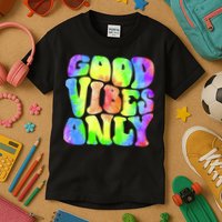 Good Vibes Only Trippy Colorful Vibing Kids T-Shirt