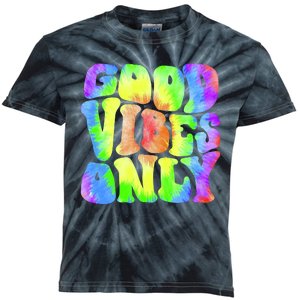 Good Vibes Only Trippy Colorful Vibing Kids Tie-Dye T-Shirt