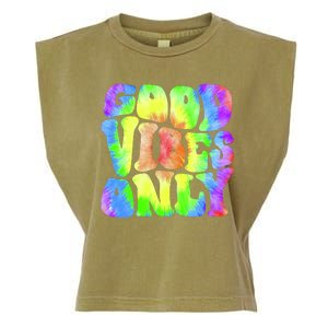 Good Vibes Only Trippy Colorful Vibing Garment-Dyed Women's Muscle Tee