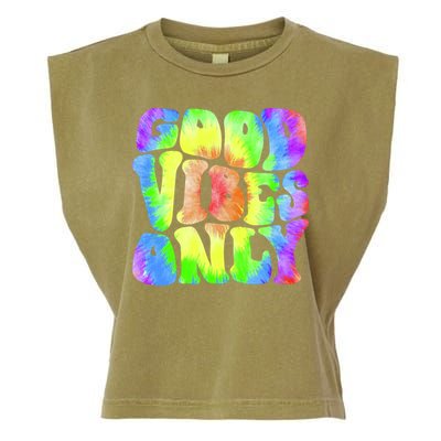 Good Vibes Only Trippy Colorful Vibing Garment-Dyed Women's Muscle Tee