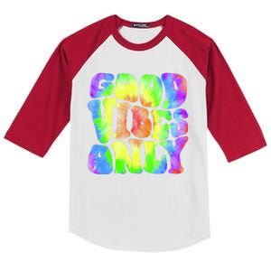 Good Vibes Only Trippy Colorful Vibing Kids Colorblock Raglan Jersey