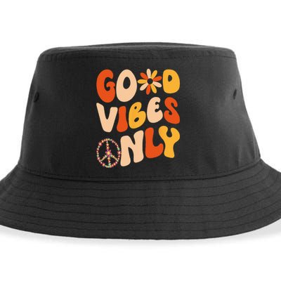 GOOD VIBES ONLY PEACE LOVE 60s 70s Tie Dye Groovy HippiE Sustainable Bucket Hat