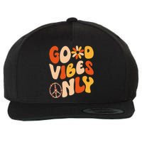 GOOD VIBES ONLY PEACE LOVE 60s 70s Tie Dye Groovy HippiE Wool Snapback Cap