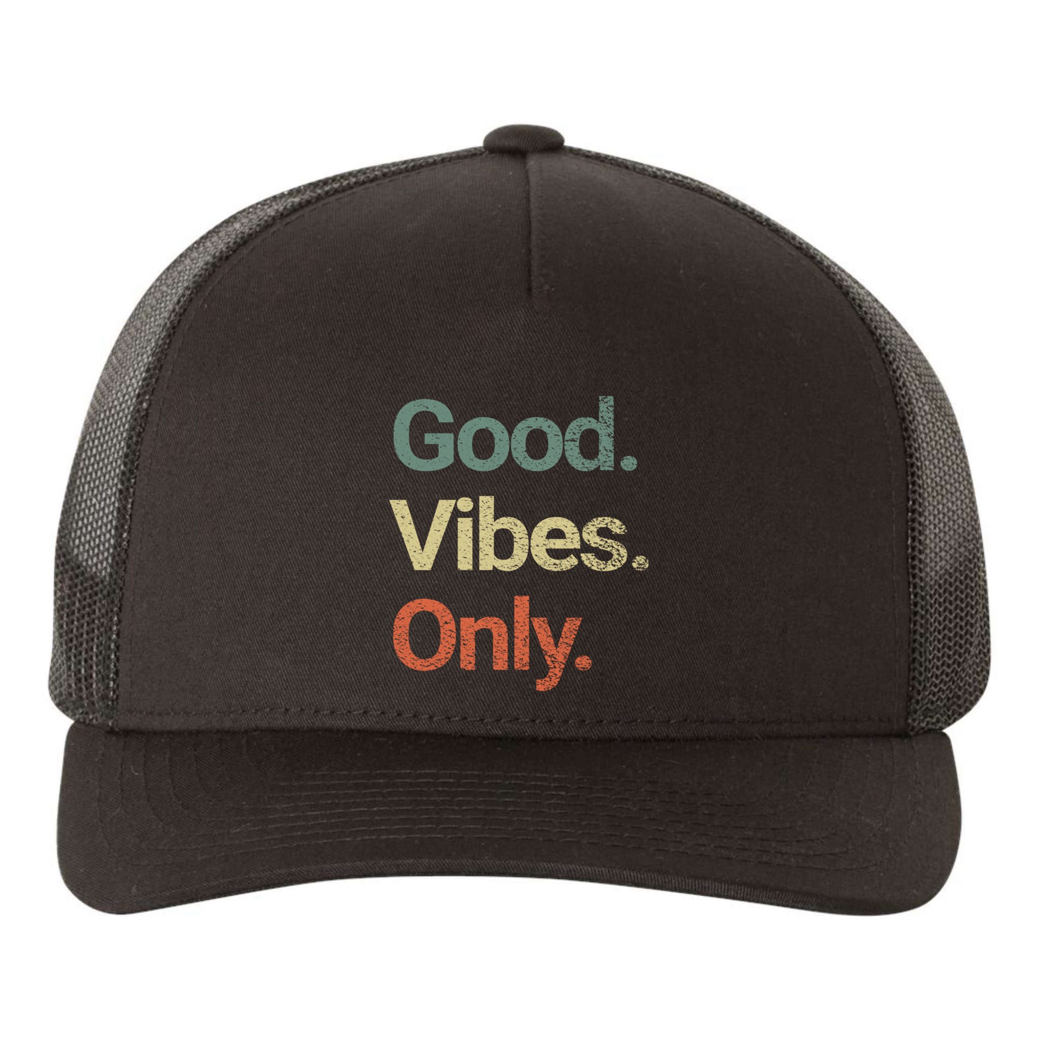 Good Vibes Only Positive Vibes Love Peace Namaste Cute Gift Yupoong Adult 5-Panel Trucker Hat