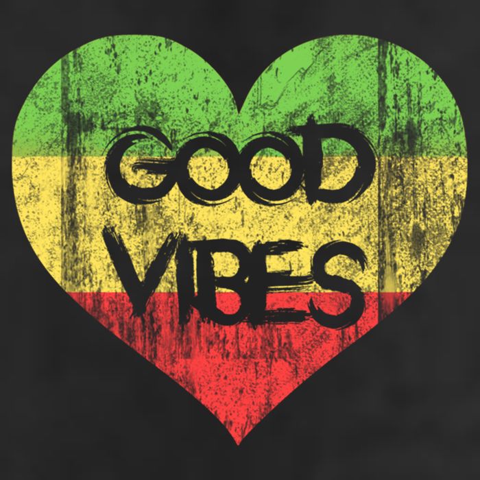 Good Vibes One Love One Heart Rastafari Gift 7 Panel Mesh Trucker Snapback Hat