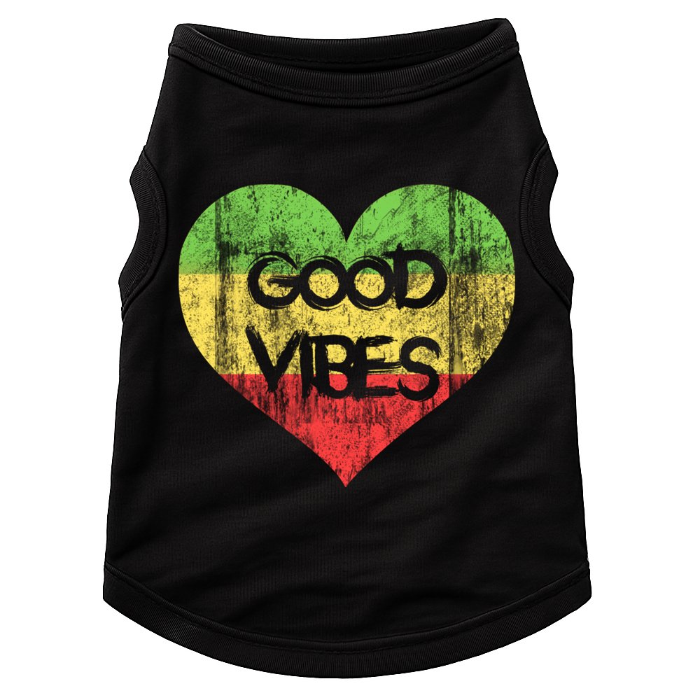 Good Vibes One Love One Heart Rastafari Gift Doggie Tank