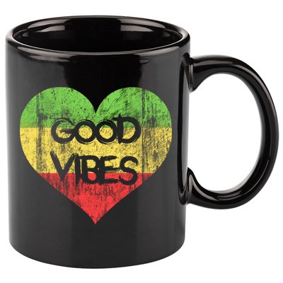 Good Vibes One Love One Heart Rastafari Gift 11oz C Handle Ceramic Mug