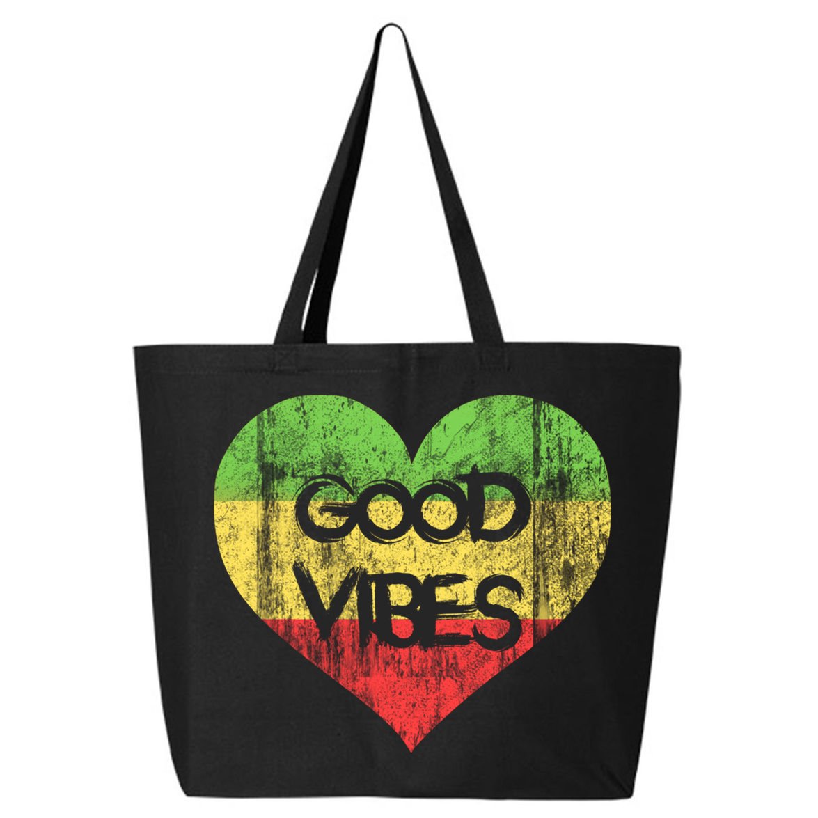 Good Vibes One Love One Heart Rastafari Gift 25L Jumbo Tote