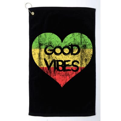 Good Vibes One Love One Heart Rastafari Gift Golf Towel