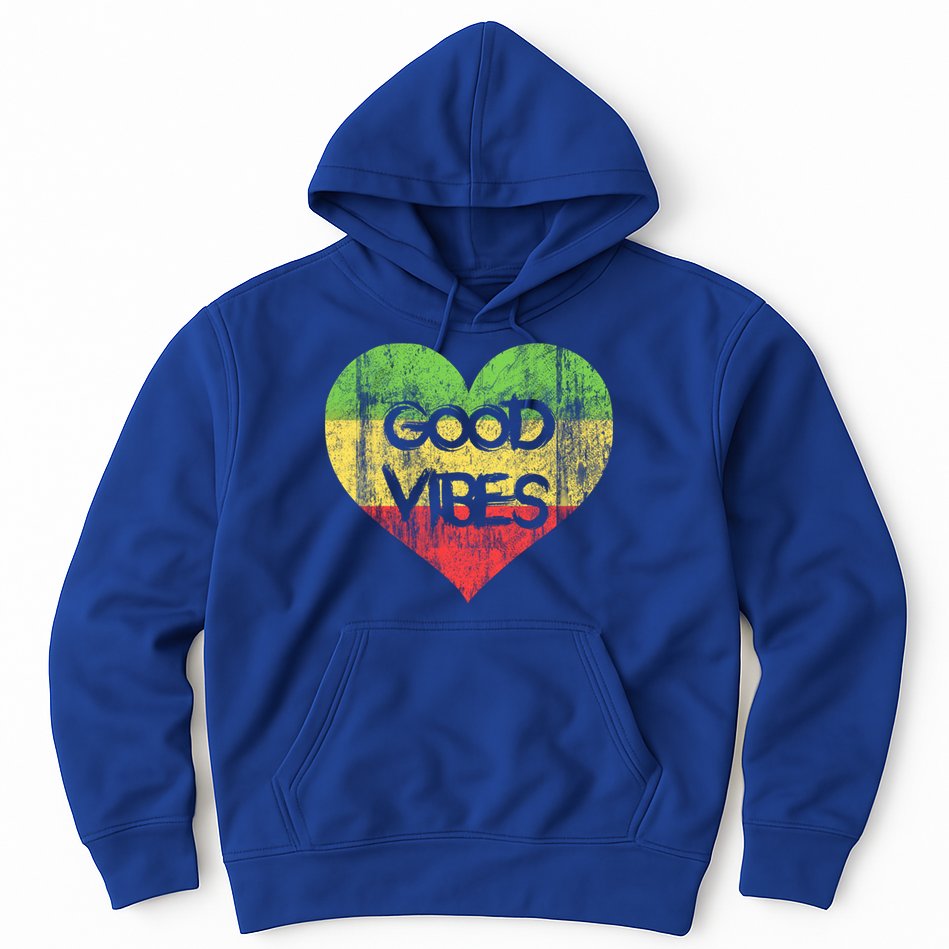 Good Vibes One Love One Heart Rastafari Gift Hoodie