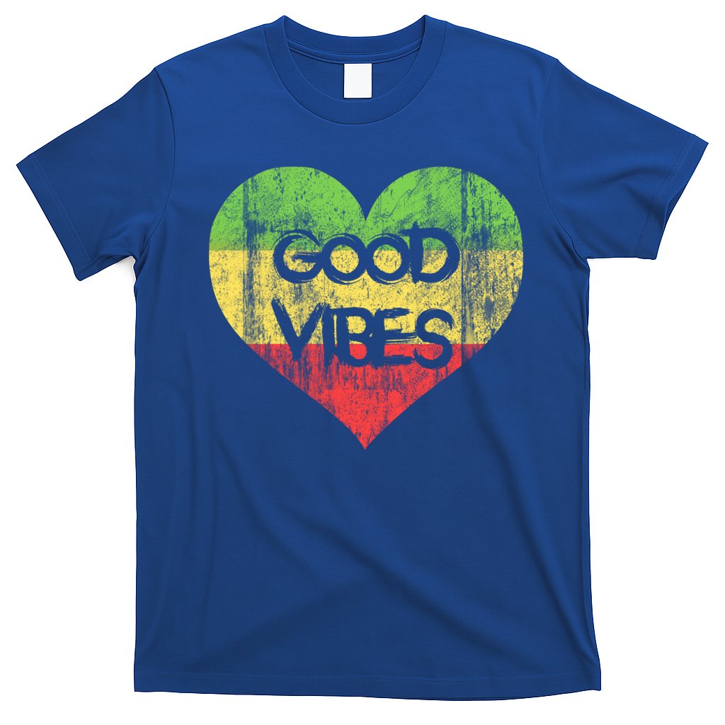 Good Vibes One Love One Heart Rastafari Gift T-Shirt