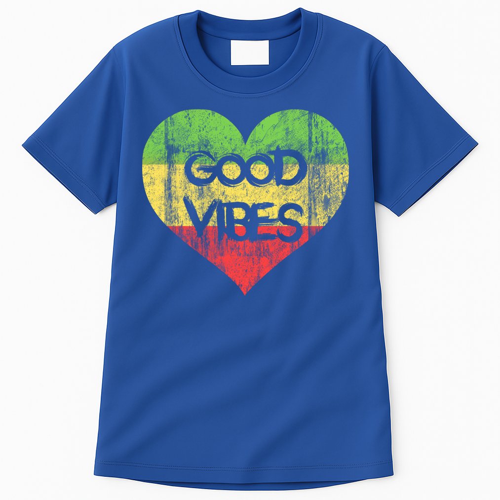 Good Vibes One Love One Heart Rastafari Gift Tall T-Shirt