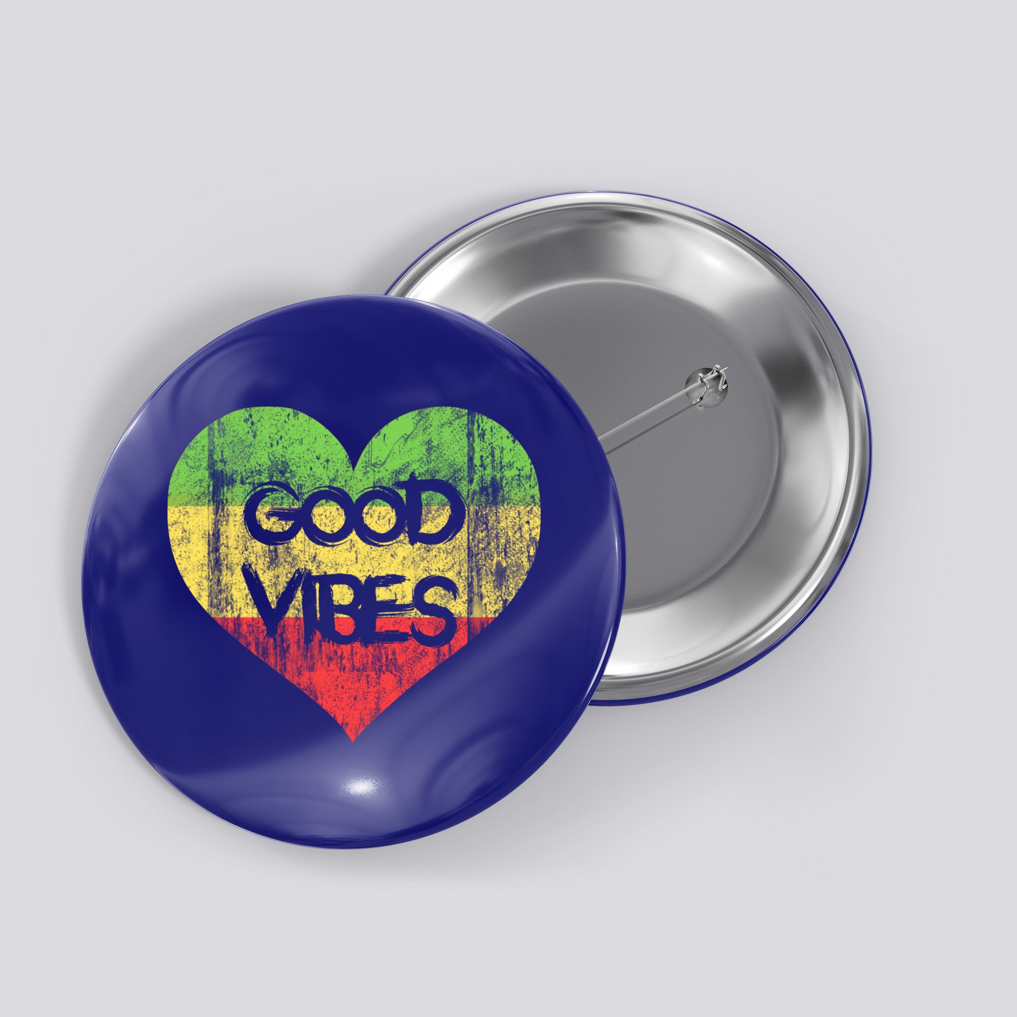 Good Vibes One Love One Heart Rastafari Gift Button