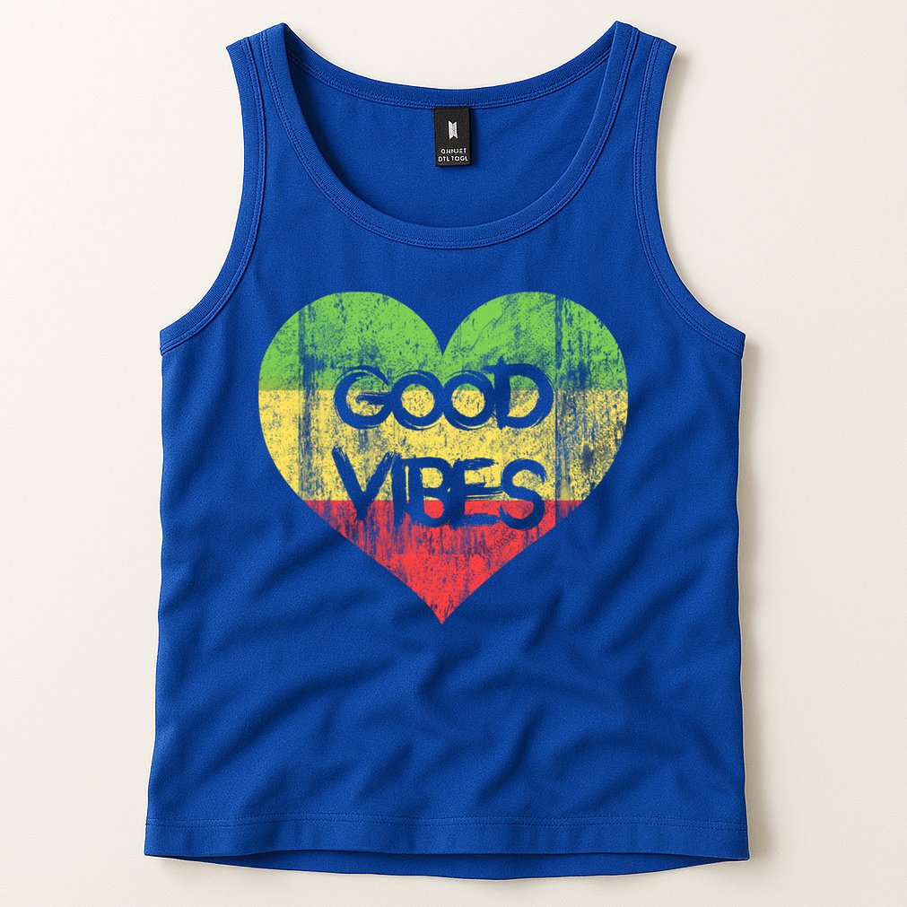 Good Vibes One Love One Heart Rastafari Gift Tank Top