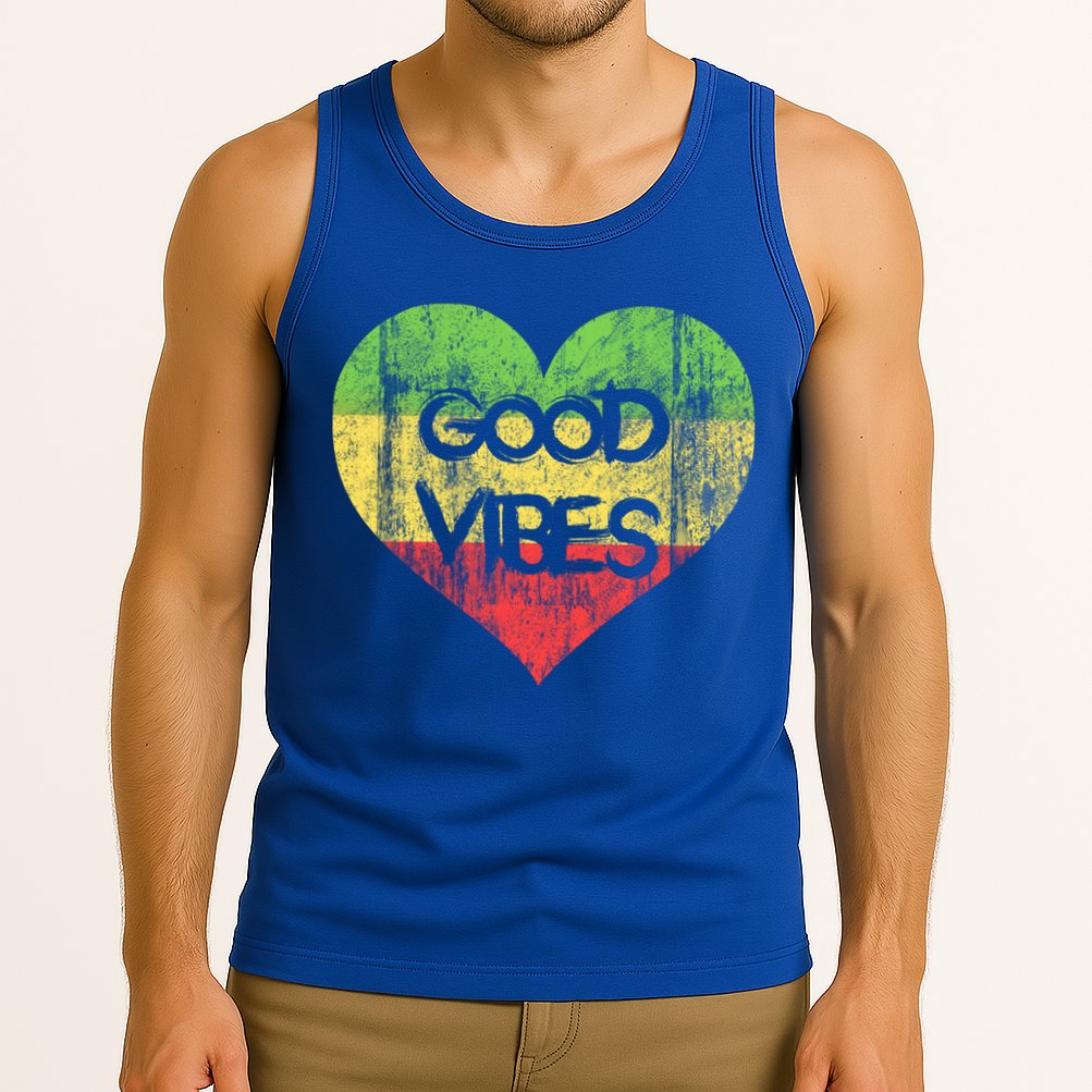 Good Vibes One Love One Heart Rastafari Gift Tank Top