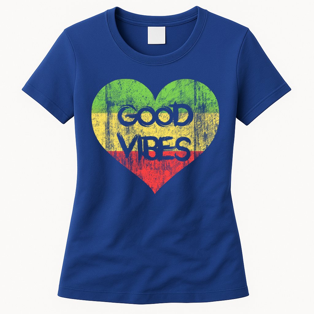 Good Vibes One Love One Heart Rastafari Gift Womens T-Shirt