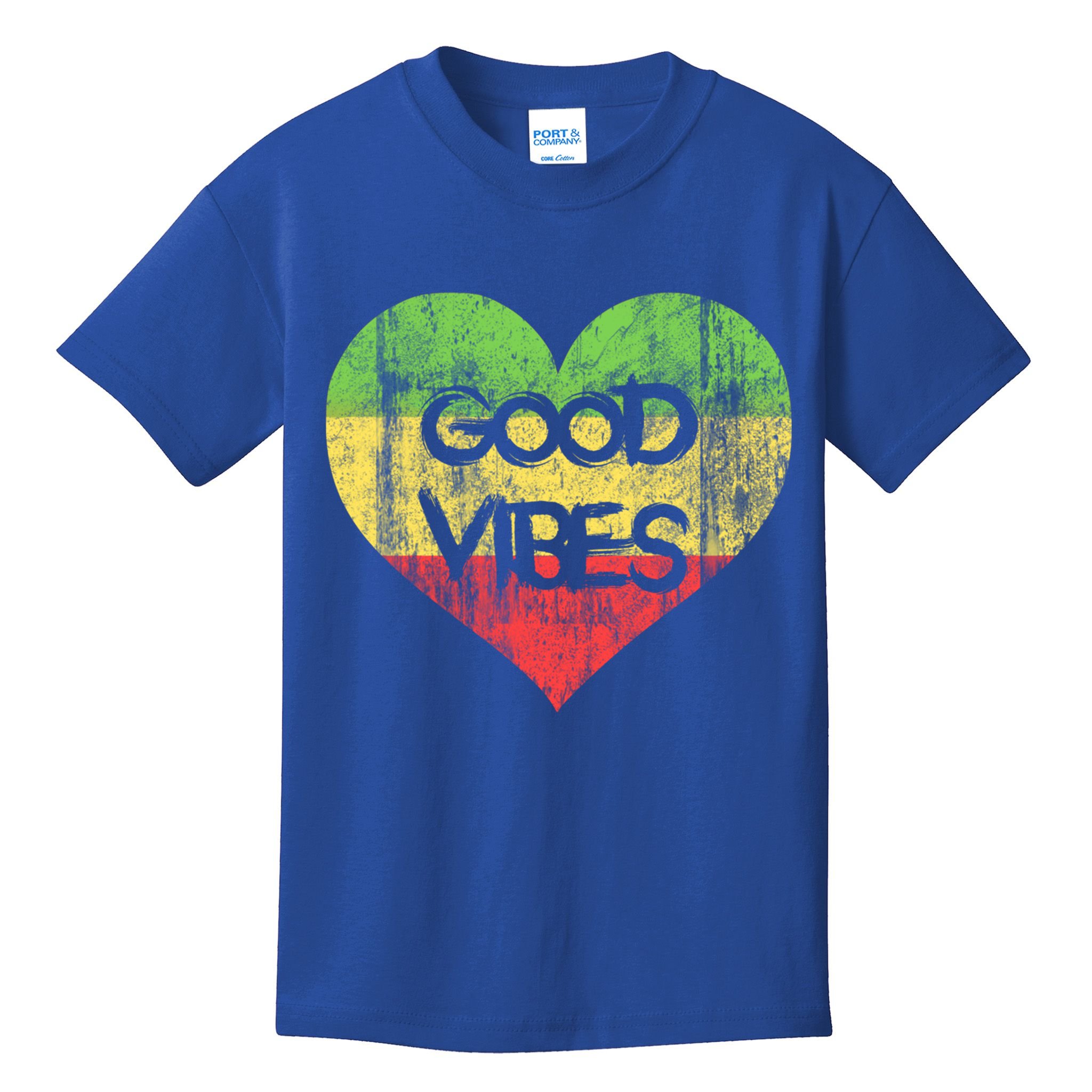Good Vibes One Love One Heart Rastafari Gift Kids T-Shirt