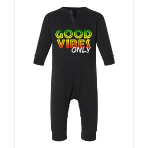 Good Vibes Only Rasta Reggae Jamaica Summer One Love Infant Fleece One Piece