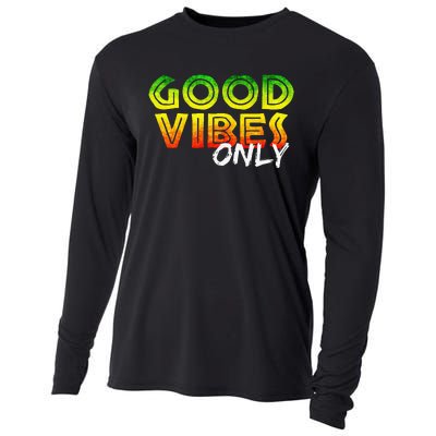 Good Vibes Only Rasta Reggae Jamaica Summer One Love Cooling Performance Long Sleeve Crew