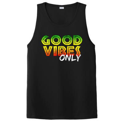 Good Vibes Only Rasta Reggae Jamaica Summer One Love PosiCharge Competitor Tank