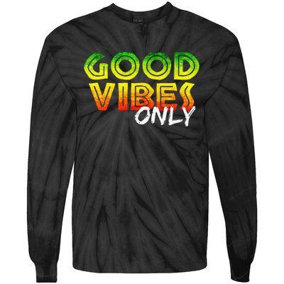 Good Vibes Only Rasta Reggae Jamaica Summer One Love Tie-Dye Long Sleeve Shirt