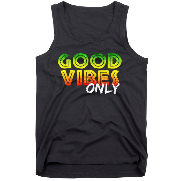 Good Vibes Only Rasta Reggae Jamaica Summer One Love Tank Top