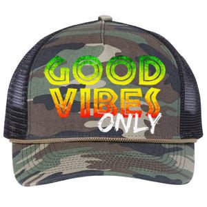 Good Vibes Only Rasta Reggae Jamaica Summer One Love Retro Rope Trucker Hat Cap