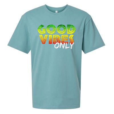 Good Vibes Only Rasta Reggae Jamaica Summer One Love Sueded Cloud Jersey T-Shirt