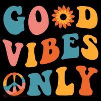 Good Vibes Only Groovy Trendy Peace Love 60s 70s Vintage T-Shirt