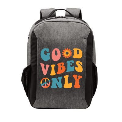 Good Vibes Only Groovy Trendy Peace Love 60s 70s Vintage Vector Backpack